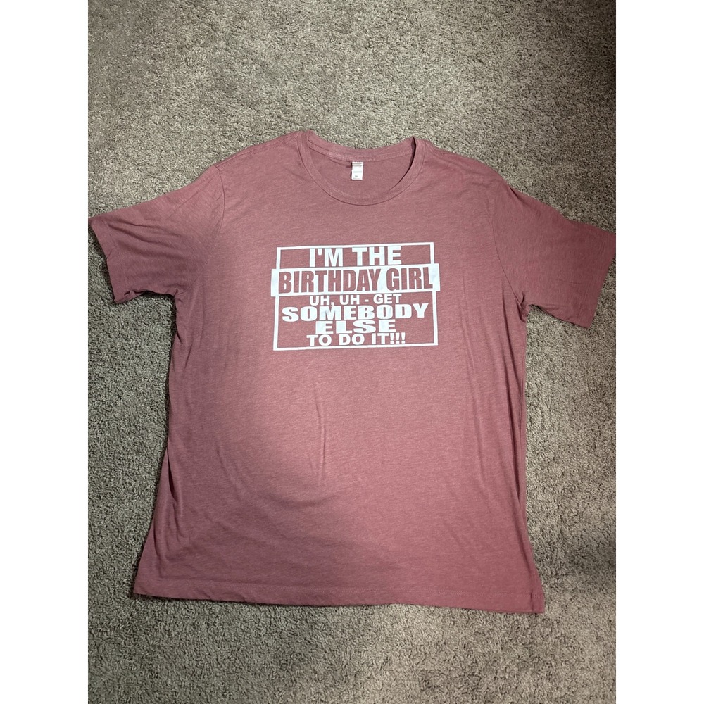 Rustic United Houston Birthday Girl Graphic T-Shirt Mauve Pink 2XL Heathered Tee